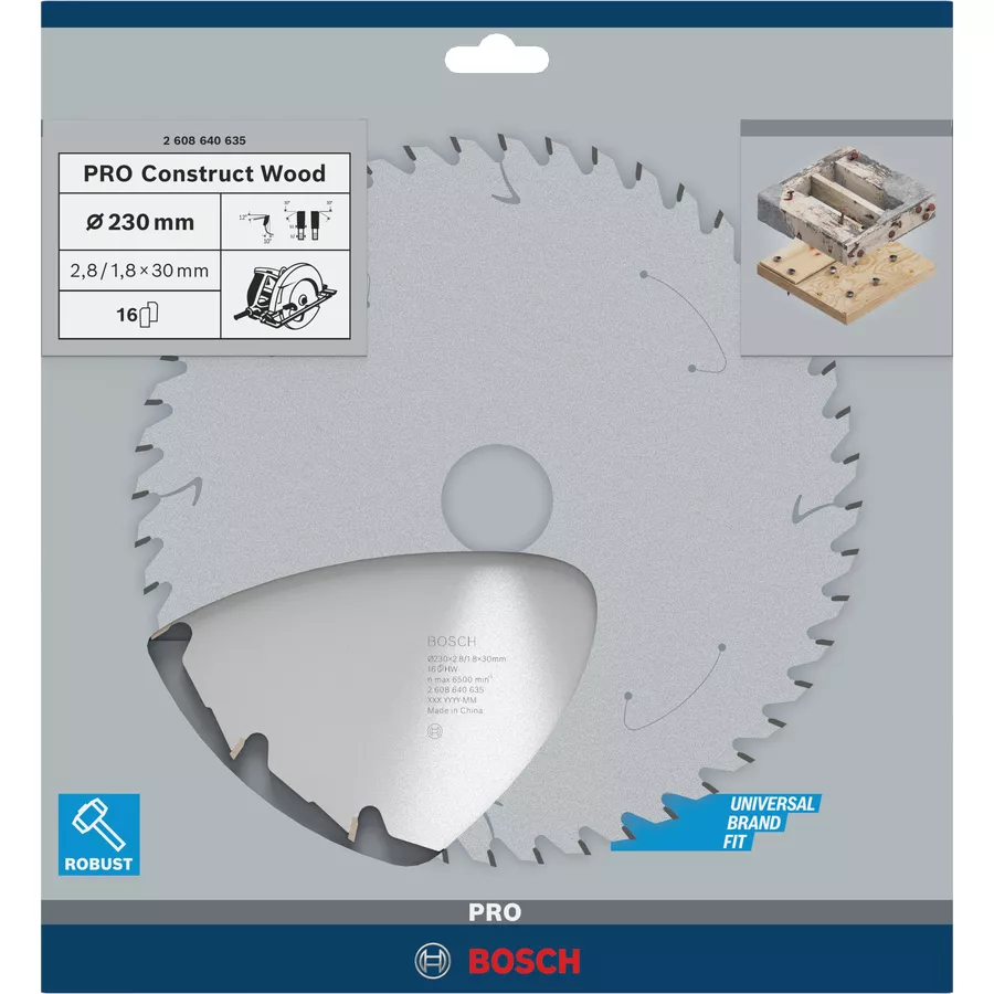Lame BOSCH Construct Wood Ø230 x 30mm 16 dents